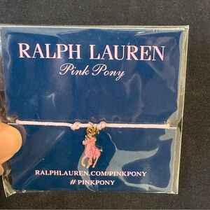 Pink Pony Breast Cancer Awareness Ralph Lauren Pink Bracelet with Gold Accents